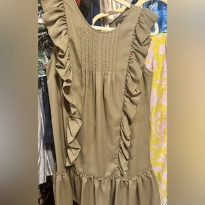 Banana Republic Olive Ruffle Top